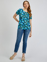 Orsay Blau-schwarzes Damen-Blumen-Shirt ORSAY