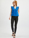 Orsay Blaue gemusterte Damenbluse ORSAY
