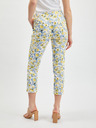 Orsay Gelb-weiße geblümte Damen-Cropped-Hose ORSAY