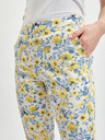 Orsay Gelb-weiße geblümte Damen-Cropped-Hose ORSAY