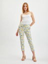 Orsay Gelb-weiße geblümte Damen-Cropped-Hose ORSAY