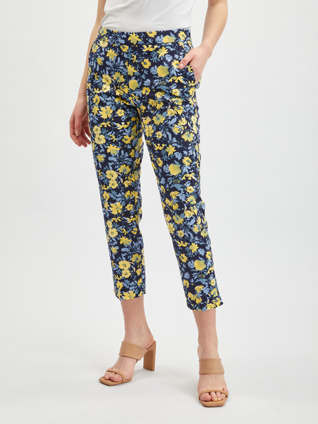 Orsay Gelbe und blaue geblümte Hose für Damen ORSAY