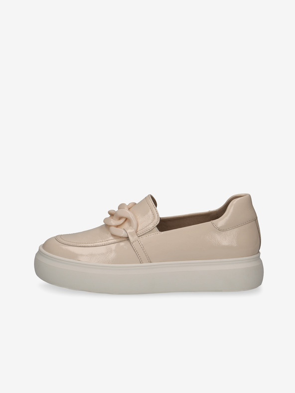 Caprice Cream Damen Leder Caprice Plattform Loafer