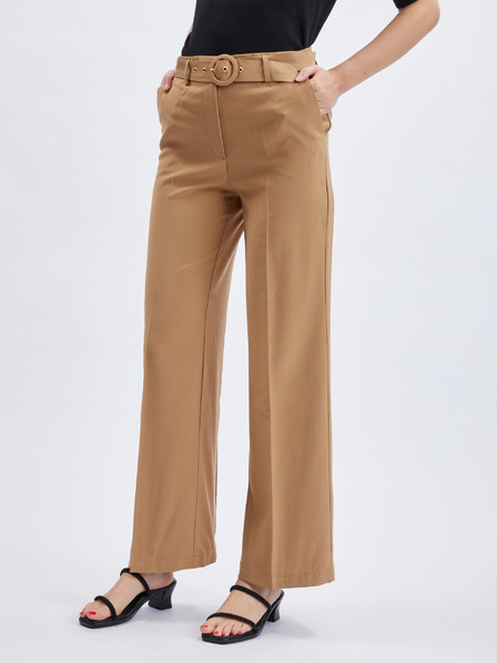 Orsay Hellbraune Damenhose mit Gürtel ORSAY