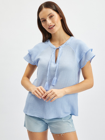 Orsay Hellblaue Damen Bluse ORSAY