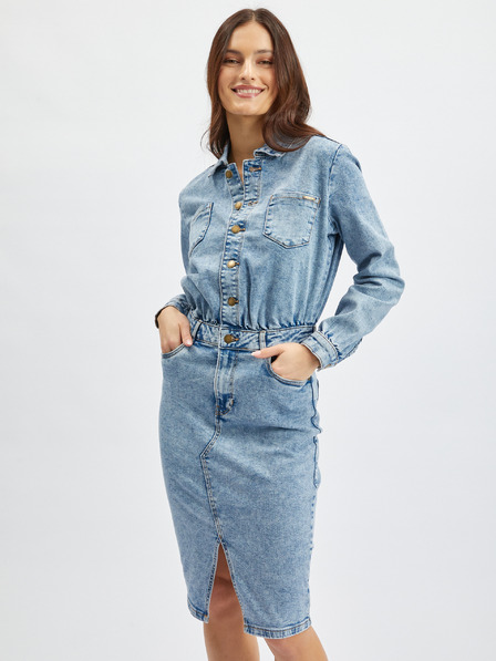 Orsay Hellblaues Damen-Denim-Kleid ORSAY