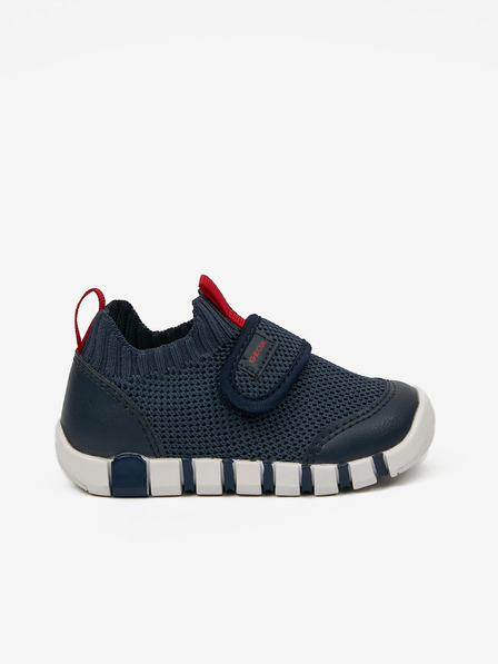 Geox Dunkelblaue Jungen-Sneakers mit Lederdetails Geox
