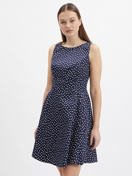 Orsay Dunkelblau gepunktetes Damenkleid von ORSAY