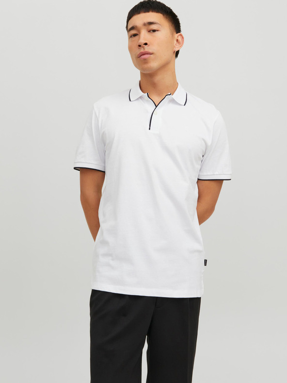 Jack & Jones Weißes Jack & Jones La Porter Herren-Poloshirt