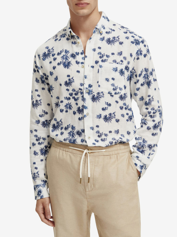 Scotch & Soda Weißes Herrenhemd mit Blumenmuster von Scotch & Soda