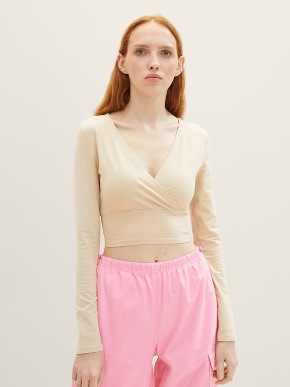 Tom Tailor Denim Crop top Beige