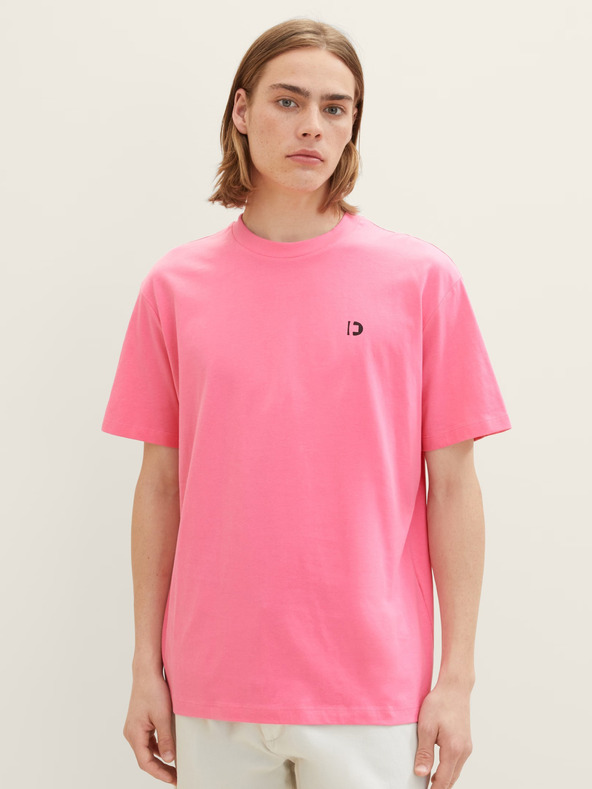 Tom Tailor Denim Rosa Herren Tom Tailor Denim T-Shirt mit Druck auf dem Rücken