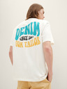 Tom Tailor Denim Cremefarbenes Herren-T-Shirt von Tom Tailor Denim mit Druck