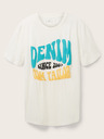 Tom Tailor Denim Cremefarbenes Herren-T-Shirt von Tom Tailor Denim mit Druck
