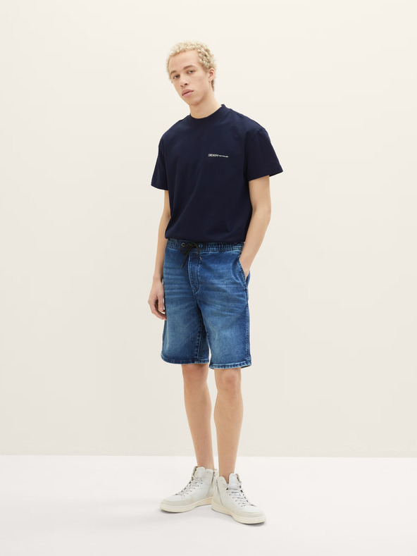 Tom Tailor Denim Dunkelblaue Herren Denim Shorts Tom Tailor Denim