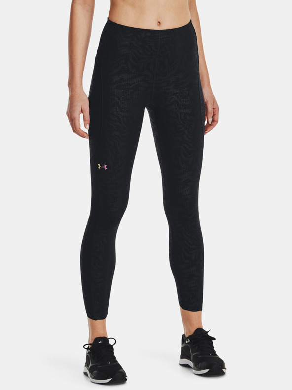 Under Armour UA Rush Legging Emboss Perf Legging Schwarz