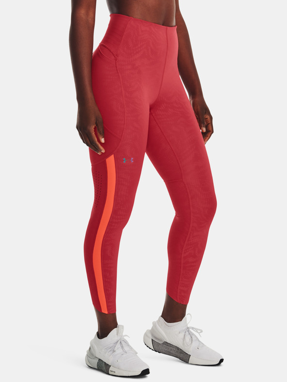 Under Armour UA Rush Legging Emboss Perf Legging Rot