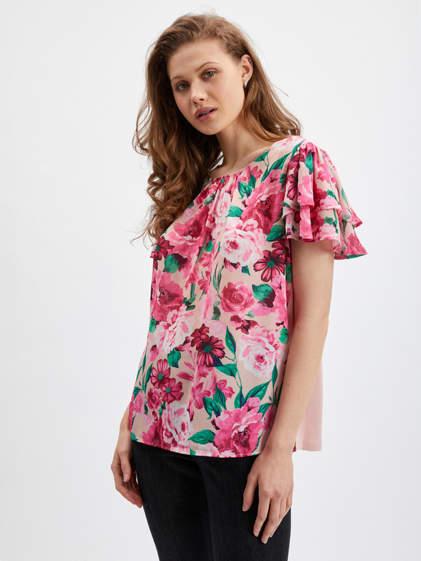 Orsay Rosa Damen-Bluse mit Blumenmuster ORSAY