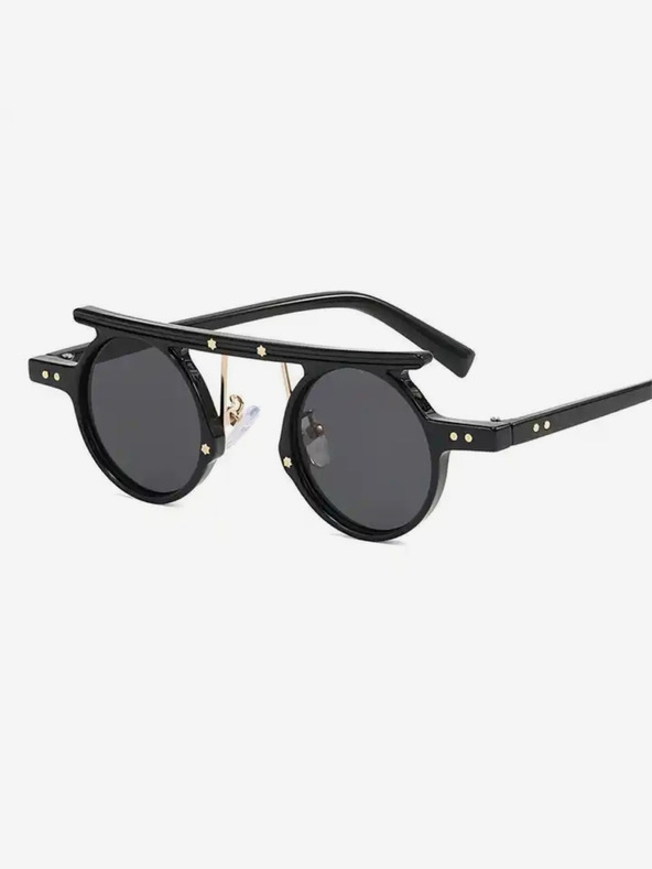 VEYREY Schwarze Unisex-Sonnenbrille VeyRey Steampunk Punnyostion