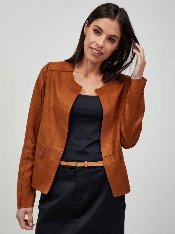 Orsay Braune Jacke in Wildlederoptik ORSAY