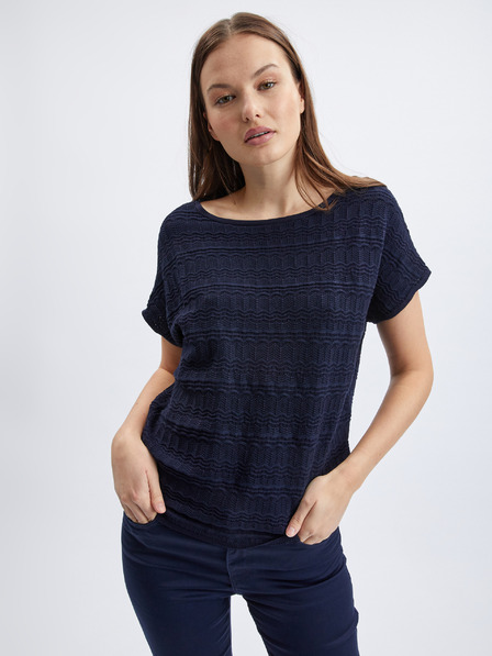 Orsay Dunkelblauer Damen-Pullover mit kurzen Ärmeln von ORSAY