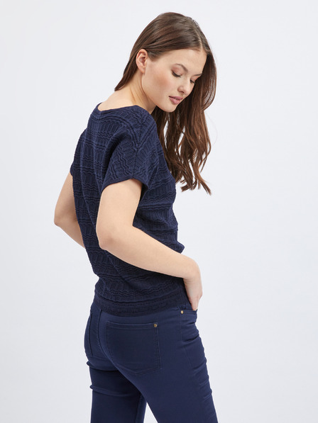Orsay Dunkelblauer Damen-Pullover mit kurzen Ärmeln von ORSAY