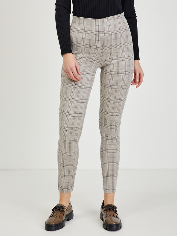 Orsay Beige Damenhose mit Karomuster ORSAY