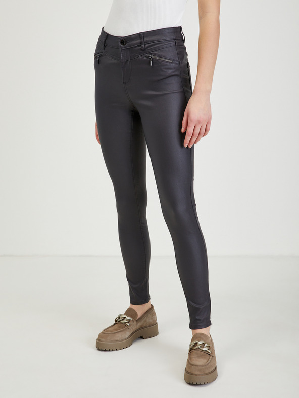 Orsay Dunkelgraue Damen Kunstlederhose ORSAY