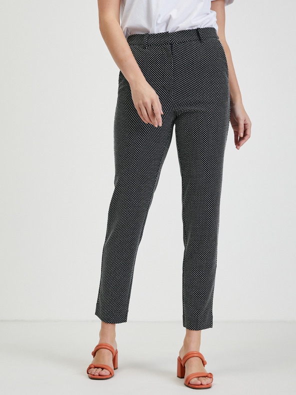 Orsay Weiß-schwarze gepunktete Damenhose ORSAY
