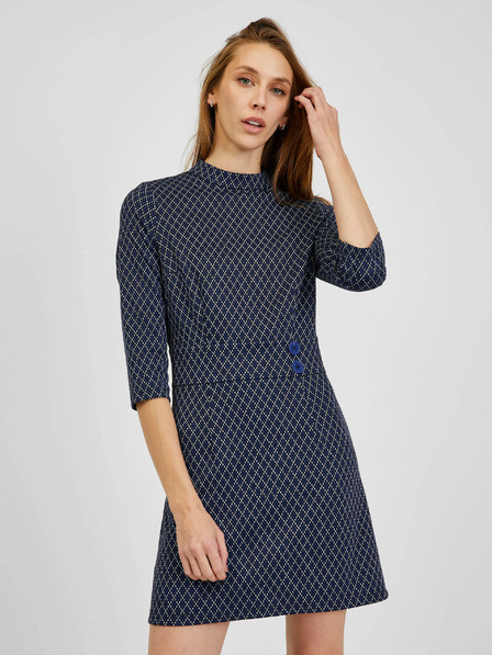 Orsay Dunkelblaues gemustertes Damenkleid ORSAY