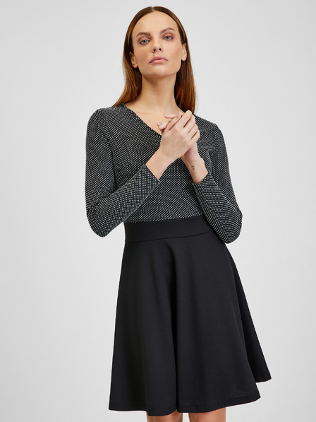 Orsay Schwarzes gemustertes Damenkleid ORSAY