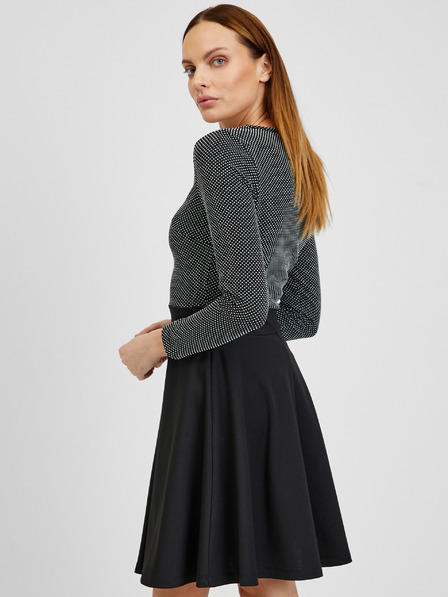Orsay Schwarzes gemustertes Damenkleid ORSAY