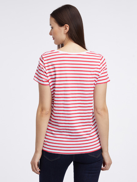 Orsay Weiß-rotes gestreiftes T-Shirt für Damen von ORSAY