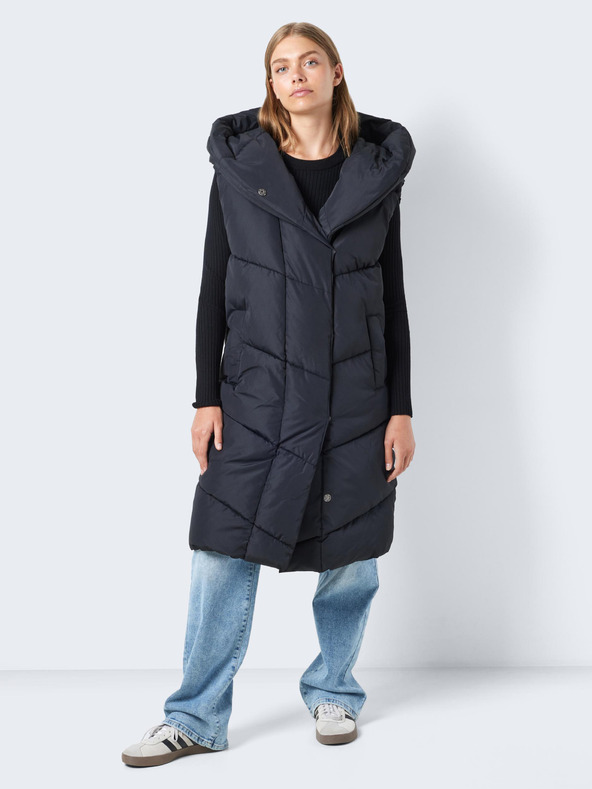 Noisy May Schwarze lange Damen Steppweste Noisy May Tally