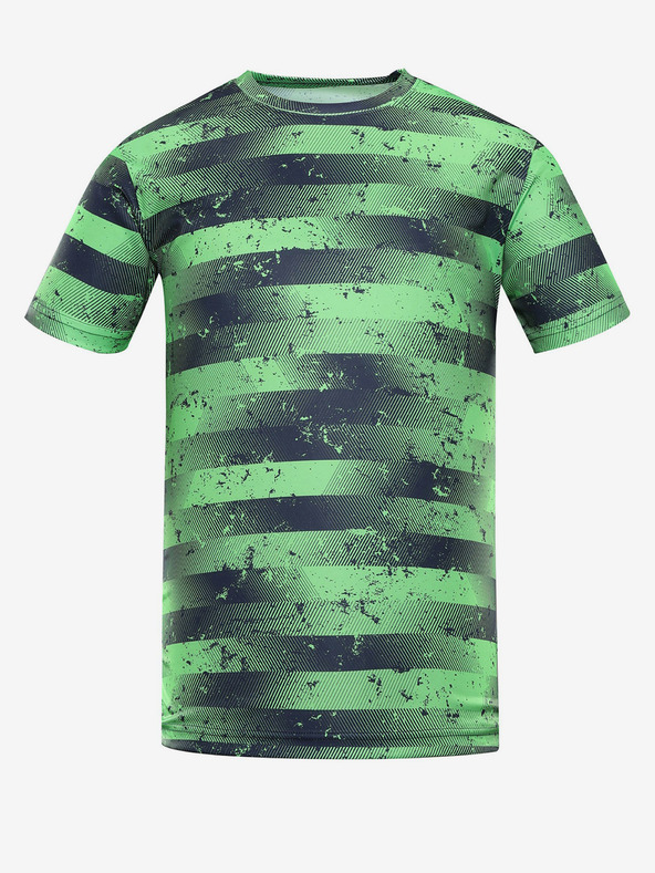 ALPINE PRO Grünes gemustertes Herren-Funktions-T-Shirt ALPINE PRO QUATR