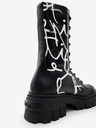 Desigual Schwarze gemusterte Desigual Base Stretch-Stiefel für Damen mit Schriftzug