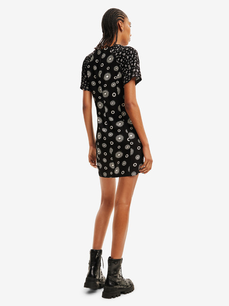 Desigual Schwarzes gemustertes Damenkleid Desigual Nueva York