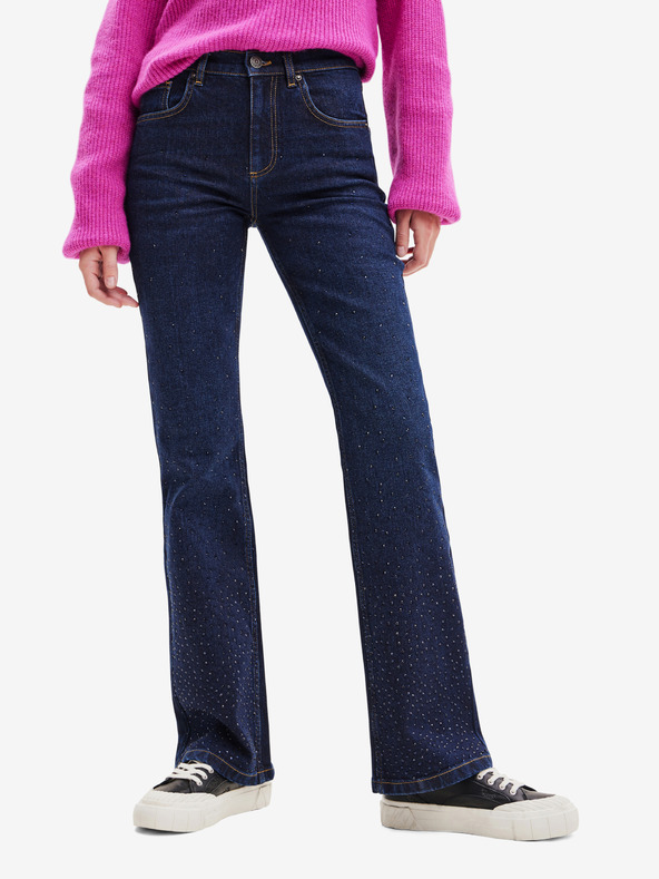 Desigual Dunkelblaue Damenjeans mit ausgestellter Passform Desigual Rem