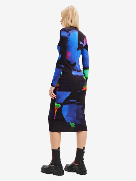 Desigual Blauschwarzes gemustertes Damen Etuikleid Desigual Hologramm - Lacroix