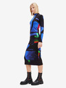 Desigual Blauschwarzes gemustertes Damen Etuikleid Desigual Hologramm - Lacroix