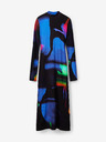 Desigual Blauschwarzes gemustertes Damen Etuikleid Desigual Hologramm - Lacroix