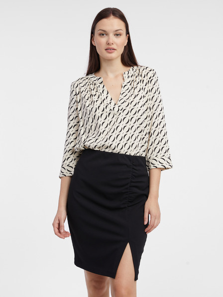 Orsay Beige gemusterte Damenbluse ORSAY
