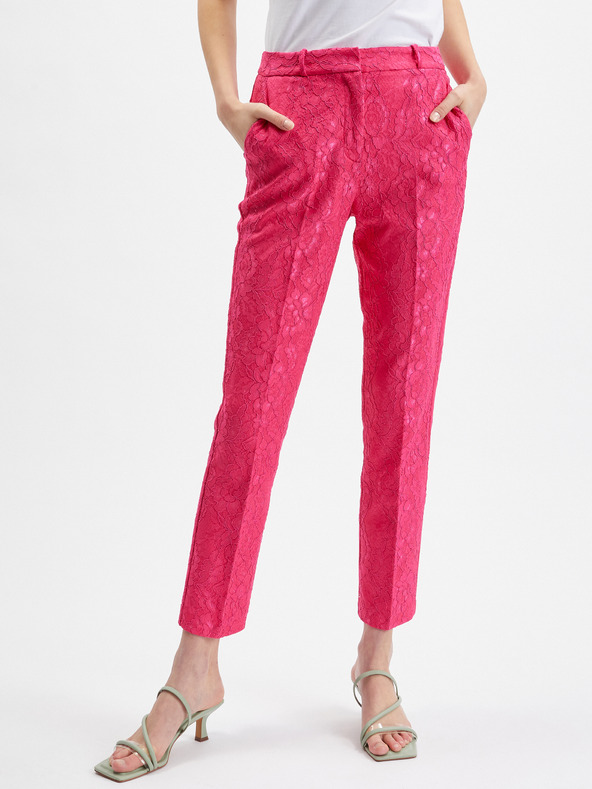 Orsay Rosa gemusterte Damen-Cropped-Hose ORSAY