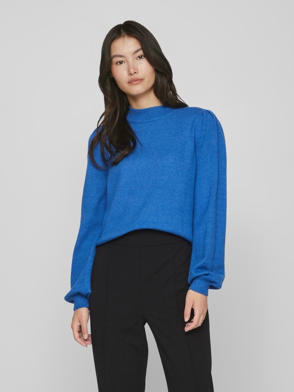 Vila Ril Pullover Blau