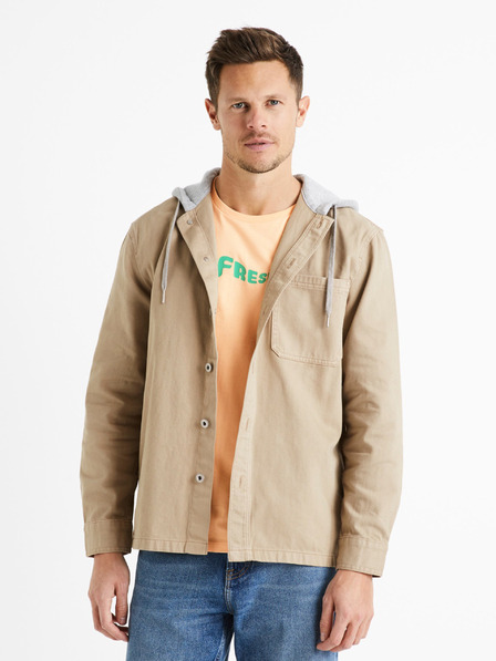 Celio Beigefarbenes Herren Dadenim Kapuzensweatshirt Celio