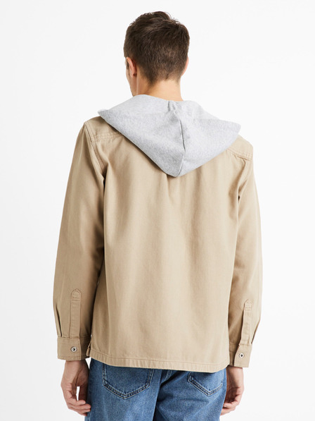 Celio Beigefarbenes Herren Dadenim Kapuzensweatshirt Celio