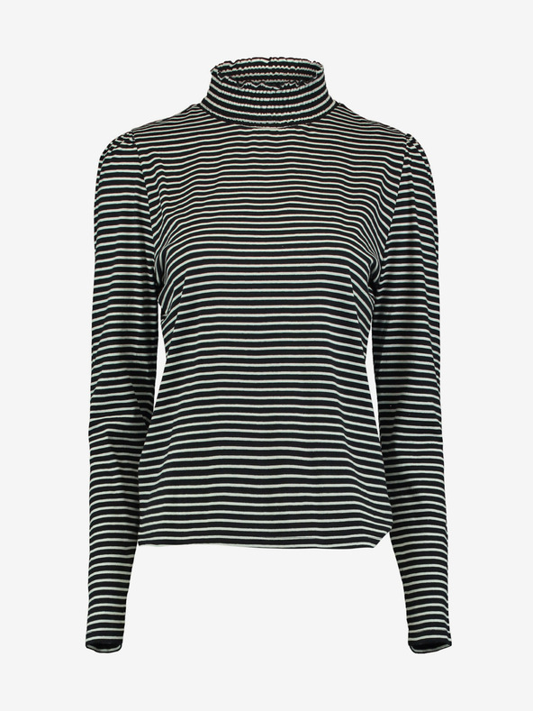 Hailys Schwarz gestreifter Rollkragenpullover Hailys Nola