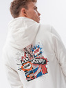 Ombre Clothing Cremefarbenes Herren-Sweatshirt mit Rückenaufdruck Ombre Clothing