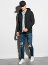 Ombre Clothing Schwarzer Herren-Kapuzenpullover mit Reißverschluss, Ombre Clothing B1157