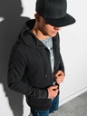 Ombre Clothing Schwarzer Herren-Kapuzenpullover mit Reißverschluss, Ombre Clothing B1157